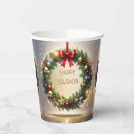 Feestelijke Kerstkrans Vakantie Papieren Bekers