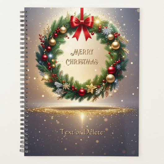 Feestelijke Kerstkrans Vakantie Planner (Voorkant)