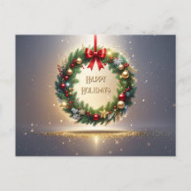 Feestelijke Kerstkrans Vakantieansichtkaart