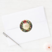 Feestelijke Kerstkrans Vakantiekleef sticker (Envelop)