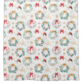 Feestelijke kerstkransen douchegordijn (Voorkant)