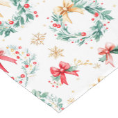 Feestelijke kerstkransen korte tafelloper (Hoek)