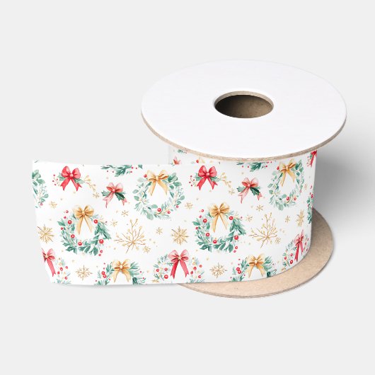 Feestelijke kerstkransen satijnen lint (Spoel)