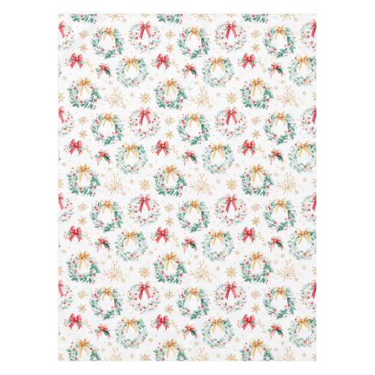 Feestelijke kerstkransen tafelkleed (Voorkant)