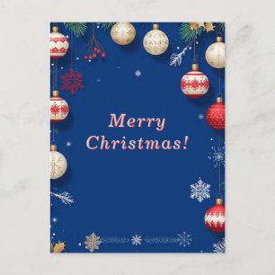 Feestelijke kerstkunst met ornamenten briefkaart