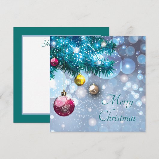 feestelijke kerstlampen geven gevoel feestdagenkaart (Voorkant / Achterkant)