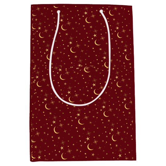 Feestelijke Kerstmaand Hemelmaand & Sterren Medium Cadeauzakje (Voorkant)