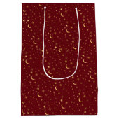 Feestelijke Kerstmaand Hemelmaand & Sterren Medium Cadeauzakje (Achterkant)