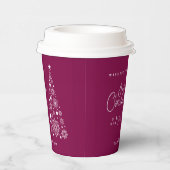 Feestelijke Kerstmagenta Papieren Bekers (Rechts)