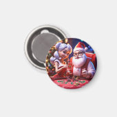 "Feestelijke kerstmagneten: feestelijke feestvreug Magneet (Voorkant / Achterkant)