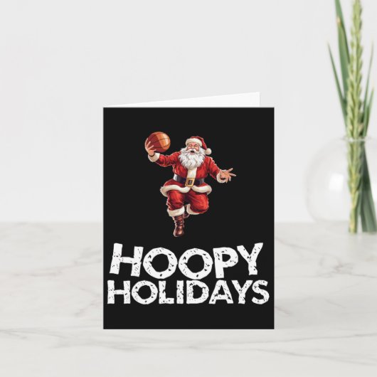 Feestelijke Kerstman Basketbal Kaart (Voorkant)