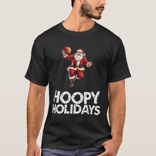 Feestelijke Kerstman Basketbal T-shirt (Voorkant)
