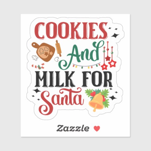 Feestelijke kerstman behandelt Sticker (Vel)