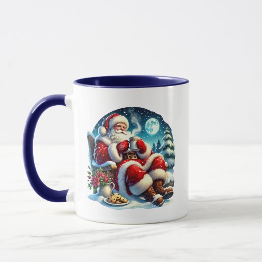 Feestelijke Kerstman Cacao Mok (Links)