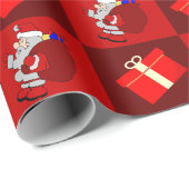 Feestelijke Kerstman & Cadeaudoos Kerstmis Cadeaupapier (Rol Hoek)