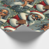 Feestelijke Kerstman Cadeaupapier (Hoek)