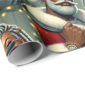 Feestelijke Kerstman Cadeaupapier (Rol Hoek)