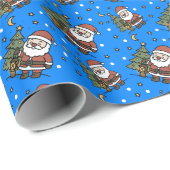 Feestelijke Kerstman Cadeaupapier (Rol Hoek)