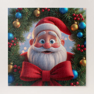 Feestelijke Kerstman Cartoonscène voor Kerstpret Legpuzzel