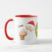 Feestelijke kerstman en mevrouw Claus voegen naam  Mok (Links)