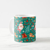 Feestelijke Kerstman en rendieren Koffiemok (Voorkant links)
