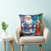 Feestelijke Kerstman en Sneeuwmeisje Kussen (Stoel)