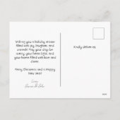 Feestelijke Kerstman en Vrienden Kerst Kaart (Achterkant)