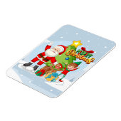 Feestelijke Kerstman en Vrienden Kerst Kaart Magneet (Linkerzijde)