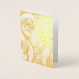 Feestelijke Kerstman Folie Kaarten