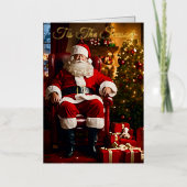 Feestelijke Kerstman Folie Wenskaart (Voorkant)