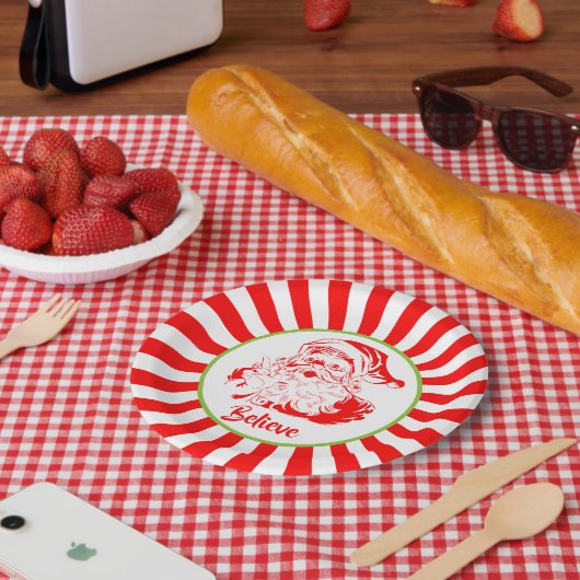 Feestelijke Kerstman "Geloof" Kerst Papier Bord (Picknick)
