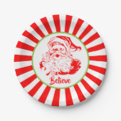 Feestelijke Kerstman "Geloof" Kerst Papier Bord (Voorkant)