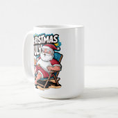 Feestelijke Kerstman Genieten Biervakantie Koffiemok (Voorkant links)