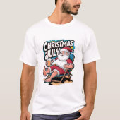 Feestelijke Kerstman Genieten Biervakantie T-shirt (Voorkant)