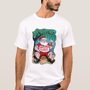 Feestelijke Kerstman Genieten van Bier Onder Boom T-shirt