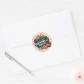 Feestelijke Kerstman goedgekeurd gebakken verse da Ronde Sticker (Envelop)