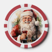 Feestelijke Kerstman gratis drink Poker Chips (Voorkant)