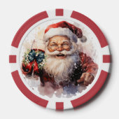 Feestelijke Kerstman gratis drink Poker Chips (Voorkant)