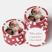 Feestelijke Kerstman gratis drink Poker Chips (Opstapeling)