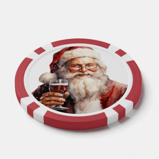 Feestelijke Kerstman gratis drink Poker Chips (Enkel)