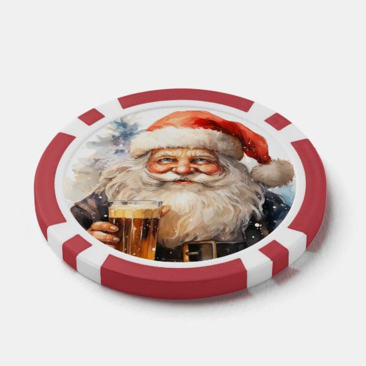 Feestelijke Kerstman gratis drink Poker Chips (Enkel)