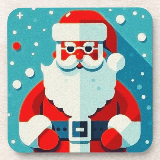 Feestelijke Kerstman Hard plastiek onderzetter (Voorkant)