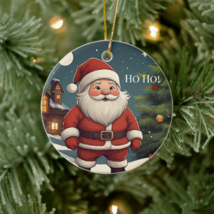 Feestelijke Kerstman Ho Ho Merry Christmas Ornamen Keramisch Ornament