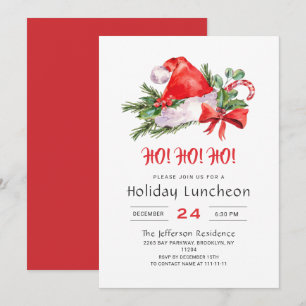 Feestelijke Kerstman Hoed Kerstfeest Lunch Kerstfe Kaart
