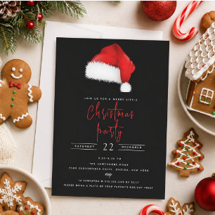 Feestelijke Kerstman Hoed Zwart Kerstfeest Kaart