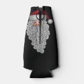 Feestelijke Kerstman in krullende baard Flesjeskoeler (Achterkant)