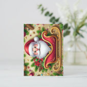 Feestelijke Kerstman in Sleigh Feestdagenkaart (Staand voorkant)
