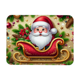 Feestelijke Kerstman in Sleigh Magneet