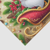 Feestelijke Kerstman in Sleigh Tissuepapier (Detail)