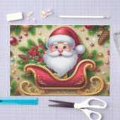 Feestelijke Kerstman in Sleigh Tissuepapier (Craft)